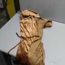 MEROKEETY Women's V Neck Wrap Velvet Maxi Wedding Guest Dress Bell Sleeve Split Bridesmaid Cocktail Party Formal Dresses (Golden) XL