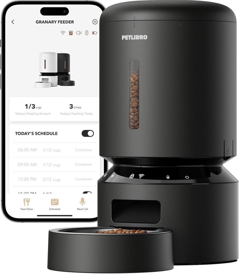 PETLIBRO Automatic Cat Feeder, 5G WiFi Automatic Dog Feeder with Freshness Preservation, 5L Timed Cat Feeders with Low Food Sensor, Up to 10 Meals Per Day, Granary Pet Feeder for Cats/Dogs