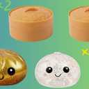 Glitter Dumpling Squishy Mystery Box - Smile White and Gold 2026 Upgraded Dumplings Squishes for Adults Teens Squeeze Easter Basket Stuffers & Stocking Stuff - 2 Pcs