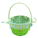 HH 7in Lined Bamboo Basket Green