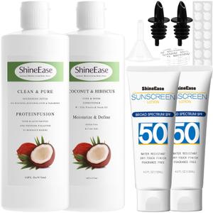 Empty Shampoo Sunscreen Bottles Containers Set(40oz Total) - Checked Luggage Friendly, Easy to Fill Travel Bottles with Funnel, Leak-Proof for Cruises, Concerts & Sports Events