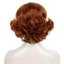 Short Ginger Auburn Wig Curly Natural Synthetic Copper Red Wig for Role Play,Party,Daily Use Costume Wig