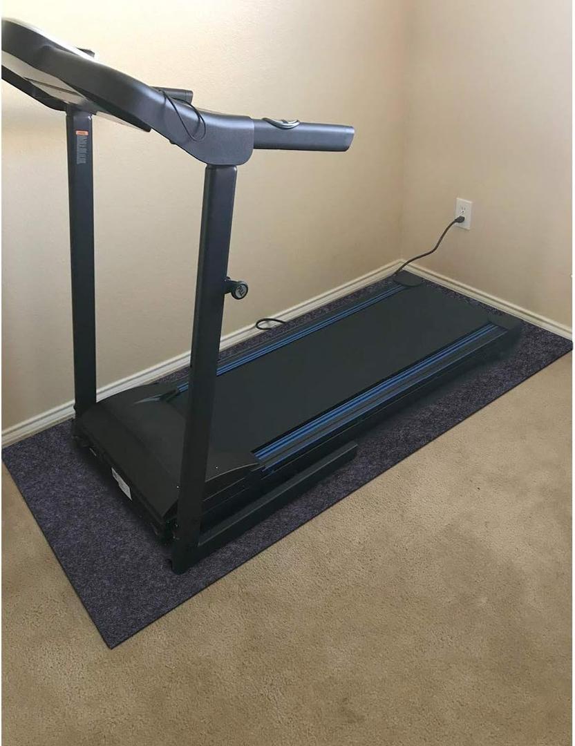 Fitness Equipment Mats, Absorbent/Waterproof  Protects Exercise Equipment and FloorProtective Flooring Under Elliptical Machine mat, Indoor Treadmill MatWashable (24" x 48")