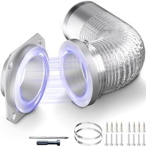 Magnetic Dryer Vent MV-180 Connector Kit, 4 Inch for Tight Spaces, Strong Magnetic Seal, Easy Quick Installation, Improves Airflow & Safety, Easy to Clean