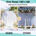 60x10 ft Wrinkle Free White Backdrop Curtain for Parties-6 Panel 10x10 Large White Photo Backdrop Drapes Seamless Polyester Fabric Back Drop Cortinas for Wedding Birthday Photography Background