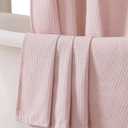 OVZME Blush Pink Shower Curtain Set, Waffle Textured Heavy Duty Fabric Shower Curtain for Bathroom, Luxury Hotel Weighted 230GSM Waterproof Bath Curtain with 12 Plastic Hooks, Machine Washable, 72x72