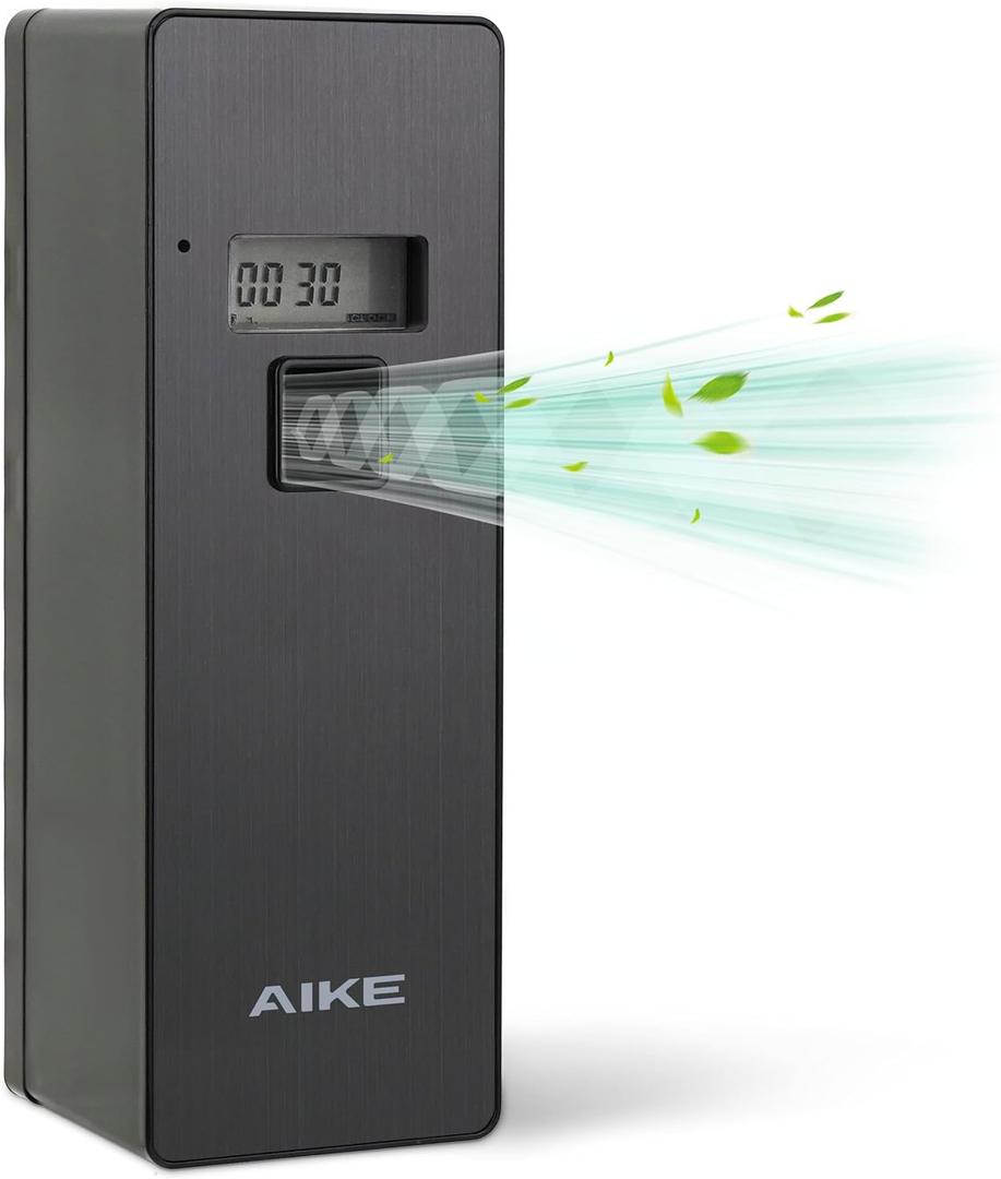 AIKE Automatic Air Fresheners Spray Dispenser  Programmable(Compatible with "Glade Automatic Air Freshener Refills 269 ml")  Ideal for Office, Airports, Gyms, Home AK1801 (Black)