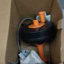 Drain Auger, Clog Remover with Drill Adapter, 25 Feet Flexible Plumbing Snake Use Manually or Powered for Kitchen, Bathroom and Shower Sink, Comes with Gloves (orange)