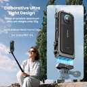360 X4 Aluminium Protective Quick Release Cage Case,Quick Release Mount and Silicone Lens Guards Cap Compatible with Insta360 X4 (Bundle 3)