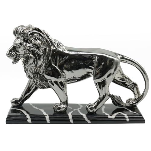 Lukitas Lion Sculpture Decor - Animal Figurine Decorative Ornament for Living Room Office, or Shelf, Collectible Gifts for Lion Lover, Resin