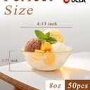 bUCLA 50Pack Gold Glitter Plastic Small Bowls - 8oz Disposable Ice Cream/Salsa/Dipping/Dessert/Sauce/Small Serving Bowls for Party