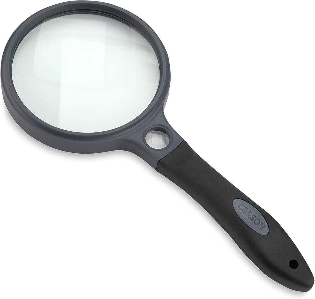 Carson SureGrip 2x Soft-Grip Glass Magnifier with 10x Spot Lens (SG-10)