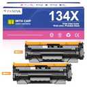 134X Black Toner Cartridge Replacement for HP 134X W1340X 134A W1340A Toner Cartridge Compatible with HP M209dw MFP M234dw M234sdw M234sdn Printer (with Chip, 2 Black)