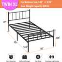 DIIYIV Twin XL Bed Frame-Classic Metal Platform Bed Frame,Mattress Foundation with Steel Slat Support,Under Foundation Storage,No Box Spring Needed, Easy Assembly,Twin XL Size