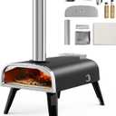 Pizza Oven Outdoor 12" Wood Fired Pizza Ovens Pellet Pizza Stove for outside, Portable Stainless Steel Pizza Oven for Backyard Pizza Oven (Black)