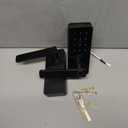 DESLOC B200L Fingerprint Smart Lock with Handle, Keyless Entry Door Locks for Front Door and Bedrooms, App Control, Touchscreen Keypad, Auto-Lock, 12-Month Battery, Emergency Power Port, IP54 Black (152*63.5*30mm)