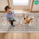 Runner Rug 2x8 Runners for Hallways Non Slip Washable, Vintage Hallway Runner Rugs for Living Room, Low Pile Soft Hallway Rug for Kitchen Bedroom Laundry Room Rug(Orange,2'x8')