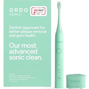 ORDO Sonic+ Electric Toothbrush for Adults, Advanced Smart Tech, 4 Brushing Modes, Fast Rechargeable, Sonic Toothbrushes Over 4 Weeks Battery Life, Silicone Polishing Element, USB Charger, Mint Green