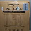 Metal Pet Gate with Cat Door, Adjustable Dog Gate for Doorways & Stairs, Pressure Mounted, Auto-Close, No Tools Needed, 29-45 Inches, Black