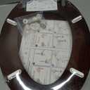 Angel Shield Elongated Wood Toilet Seat with Quiet Close,Easy Clean,Quick-Release Hinges(Elongated,Dark Walnut)