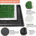 Dog Grass Pet Loo Indoor/Outdoor Portable Potty, Dog Litter Box, Artificial Grass Patch Bathroom Mat and Washable Pee Pad for Puppy Training, Full System with Trays (Pet Training Tray, 20"x16"), 20"x16"4 Layer Potty System)