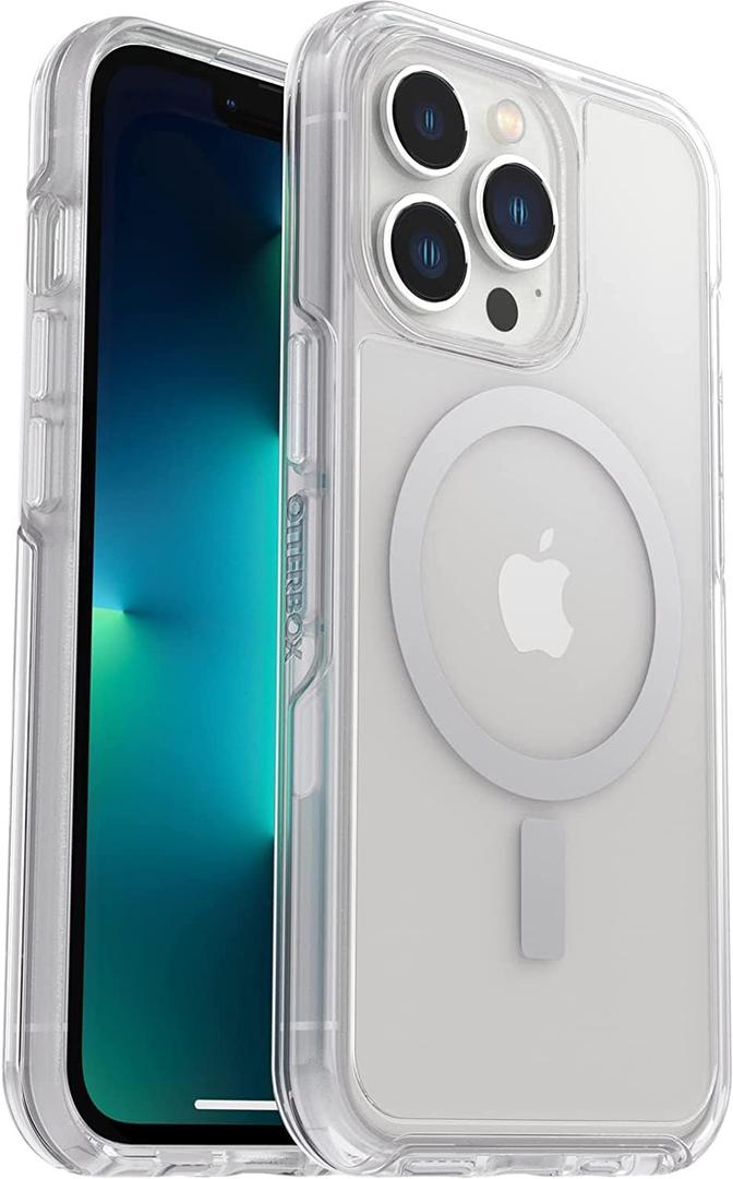 OtterBox iPhone 13 Pro (Only) - Symmetry Clear Series+ Case - Clear - Ultra-Sleek - Snaps to MagSafe - Raised Edges Protect Camera & Screen - Non-Retail Packaging