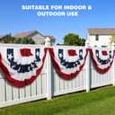 4 Pack Large USA Patriotic Pleated Fan Flag Set - 3x6 Ft American Bunting Flags with Sewn Stripes, Brass Grommets - Memorial Day Independence Day 4th of July Outdoor Decorations