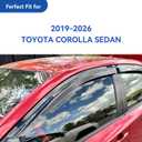 Window Visors Rain Guards Shield for 2019-2026 Toyota Corolla Sedan, Out-Channel Window Vent Wind Deflectors Visors Shades for 19-26 Corolla Sedan