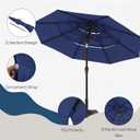 10ft 3 Tier Patio Umbrella, Outdoor Market Table Umbrella with UPF 50+ Vented Canopy, 8 Sturdy Ribs, Easy Push Button Tilt and Crank, Windproof for Deck, Pool, Backyard and Garden
