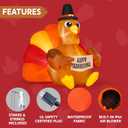 JOIEDOMI 6FT Thanksgiving Inflatable Turkey Decoration Outdoor, Light Up Inflation Turkey with LED, Happy Thanksgiving Blow Up Yard Decorations for Outside, Yard, Garden, Lawn, Party Supplies