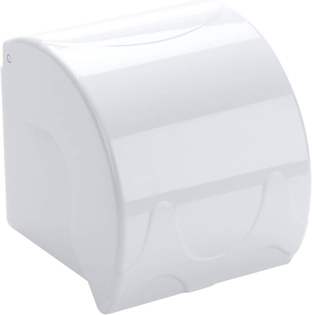 Wall Mounted Waterproof Paper Holder Bathroom Paper Roll Holder (White)