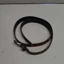 Leopard Print Belt for Women with Glossy Black Buckle, Faux Leather Skinny Waist Belt for Jeans Dress (Brown)