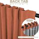 100% Blackout Shield Linen Blackout Curtains for Bedroom 90 Inches Long, Back Tab/Rod Pocket Living Room Drapes, Thermal Insulated Blackout Curtains 2 Panels Set, 50" W x 90" L, Burnt Orange