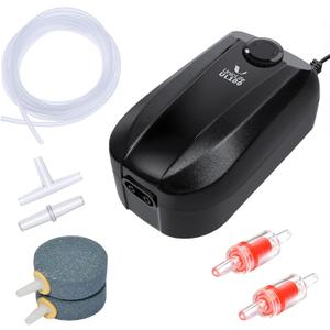 Uniclife Aquarium Air Pump Dual Outlet Fish Tank Aerator with Accessories for 5-200 Gallon Tank