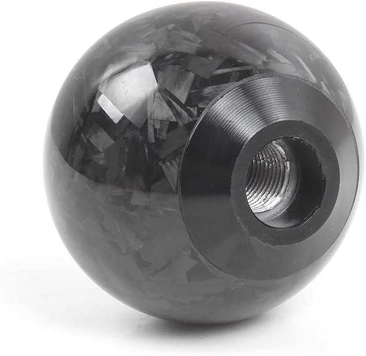 Forged Carbon Fiber Shift Knob Gear Shifter Spherical Type Unique Designed for Most Manual Car Universal Gear Shift Knob with 3 Adapters (Real Carbon Fiber-Sphere, Black)