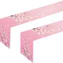 2Pcs Cherry Blossom Theme Table Runner Japanese Seasonal Spring Birthday Party Favors Supplies Table Decorations Table Cloth