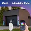 TODOLUZ Outdoor RGB Long Wall Lights，32 inch 2 Pack RGB/Warm/White Dimmable Modern Led Wall Lighting ，Ip65 Waterproof Wall Sconce with Remote APP Control for Outdoor/Indoor Party Gathering