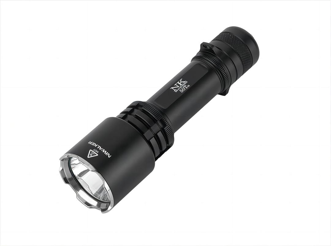 N50T V2 Tactical Flashlight 2300 Lumens, Rechargeable EDC Flashlight with 800 Meters Long Throw, LED Flash Light Spotlight for Camping Hiking Hunting Searching (Black)