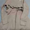 ANRABESS Womens Long Sleeve Sweater Dress Crew Neck Slim Fit Slit Tie Waist 2025 Ribbed Knit Bodycon Midi Dress Fall Outfits, Small