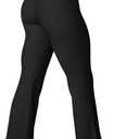 HEGALY Women's Flare Yoga Pants - Crossover Flare Leggings High Waisted Tummy Control Workout Casual Bootcut Pants (Medium, Black)
