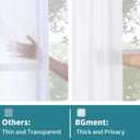BGment White Linen Curtains 40 Inch Length for Kitchen Cafe Window, Rod Pocket Small Semi Sheer Drapes Light Filtering Privacy for Bathroom Bedroom, 2 Panels, 34 Inch Wide Each Panel