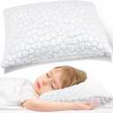 SUPA MODERN Cooling Bed Pillows for Sleeping 1 Pack Shredded Memory Foam Pillows Adjustable Cool Pillow for Side Back Stomach Sleepers Luxury Gel Pillows Toddler Pillow with Washable Removable Cover (Toddler Size (1 Count), Original White)