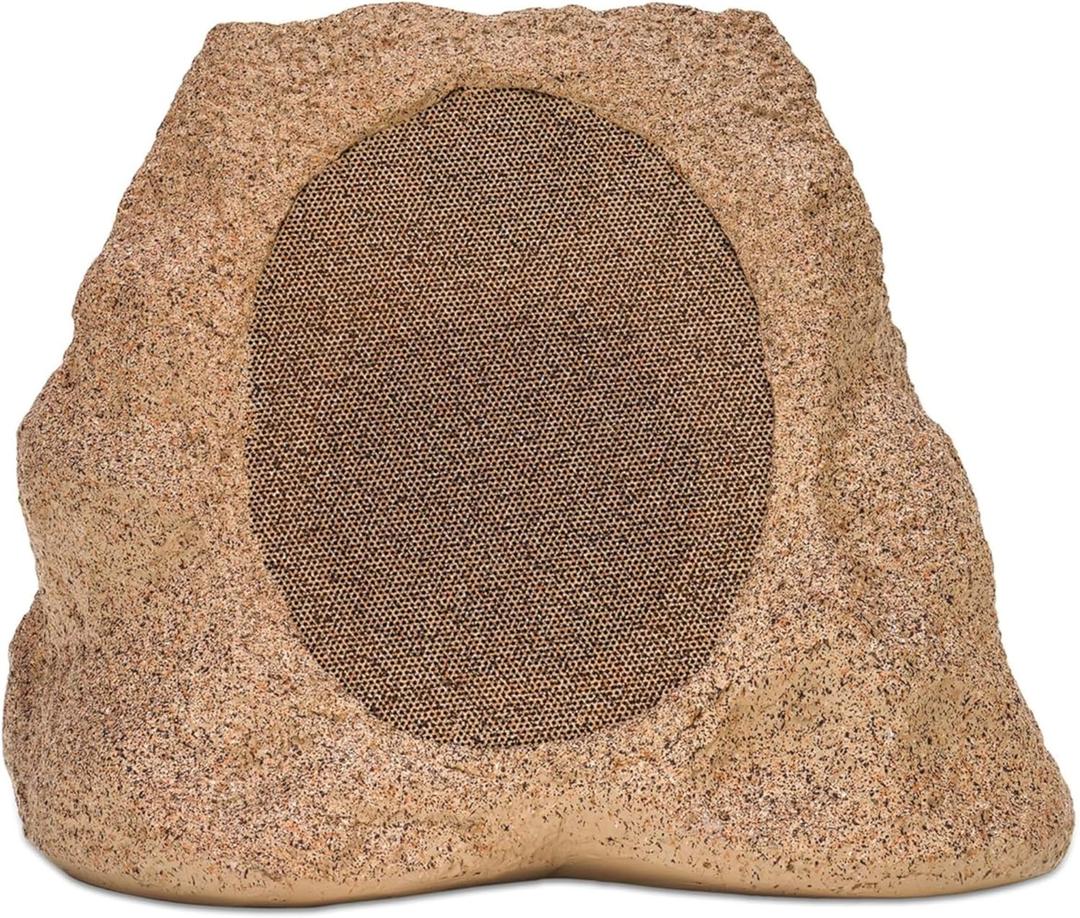 Victrola Rock Speaker Connect, Sand, Wireless Outdoor with Bluetooth 5.3, 22-Hour Battery Life, with Solar Charging, Link Up to 20 Rock Speakers, IP65 Water & Dust Resistant (Single)