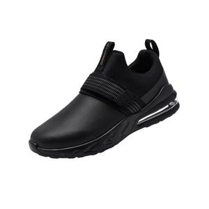 LARNMERN Non Slip Work Shoes for Men Kitchen Chef Slip Resistant Shoe Waterproof Food Service Restaurant Slip on Sneakers Walking and Casual Air Cushion Working Footwear Black, 9