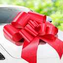 Zoe Deco - Big Car Bow - Red, 30 Inch - Giant Car Bow for Birthday, Christmas, Wedding Reception, Surprise Party - Large Gift Wrapping for Huge Present