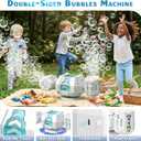 Bubble Machine, Rechargeable Dual-Nozzle Bubble Machine with Remote Control, 30000+ Bubbles Per Minute, RGB Lights, Bubble Machine for Kids, Weddings, Birthday Parties, Outdoor Activities