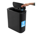 Cesun 5 Gallon Automatic Bathroom Trash Can, Touchless Motion Sensor Garbage Can with Lid, Smart Plastic Slim Wastebasket for Bathroom, Office, rv, Bedroom, Living Room, Black