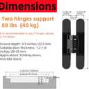 Hidden Door Hinges,6 inch Heavy Duty Concealed Hinges,180 Degree Swing 3-Way Adjustable Butt Hinges Suitable for Wooden Door Bedroom Door,2 Pack (Black, 6inch)