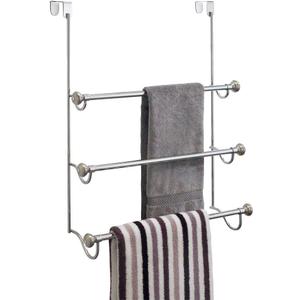 iDesign Over the Door Towel Rack, The York Collection, 1.5 x 7 x 22.8, Brushed Nickel