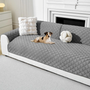 Deep Dream Velvet Couch Cover for Dogs Washable, Sectional Couch Covers, Anti Slip Sofa Covers for 3 Cushion Couch Pet Friendly, Sofa Slipcovers for Dogs Pets Kids (Dark Grey, 86"x 136")